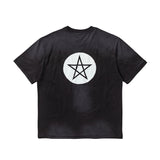 Mens Vintage T-Shirts SAINT MICHAEL CHO White Ghost Crack Print Crew Neck Casual Short Sleeve Vintage