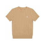 Ralph Lauren Knitted sweaters Ralph Lauren Knitted Short Sleeved Shirt RL Ralph Crew Neck Solid Color Pony Embroidery LOGO Knitted Short Sleeve