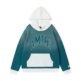 Amiri Hoodie AMI embroidery done old contrasting color hooded sweater for men and women