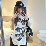 ERD T Shirts Short Sleeve Retro Slogan T-shirt Cotton