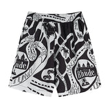 Rhude T Shirt Casual Short Sleeve Shirt Men's and Women's Shorts Shirt