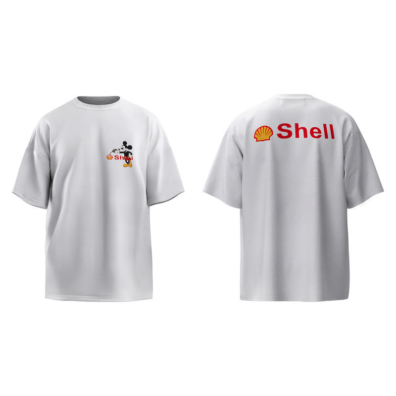 Mens Vintage T-Shirts Vintage Washing T-Shirt Minnie Casual Short Sleeves