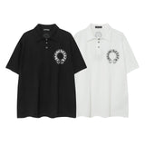 CHH Chrome Heart T Shirts Sanskrit horseshoe print polo shirt short sleeve