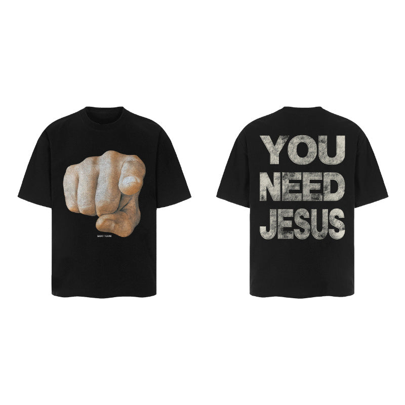 Men Vintage T-Shirts Saint Michael Tee "You Need Jesus"