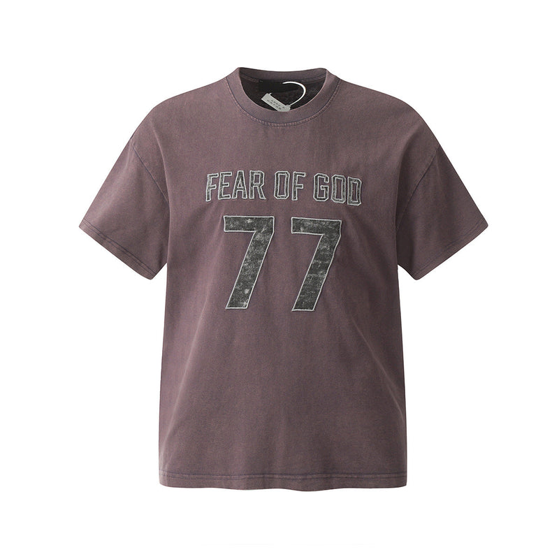 Unisex T-Shirts FOG Vintage Patch Embroidered T-Shirts