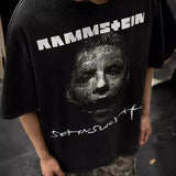 Men Vintage T-Shirts Vintage German Chariot Band Vintage Vintage Short Sleeve RAMMSTEIN