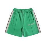 Palm Angels Shorts Flocking Alphabet Stripe Color Match Casual Shorts