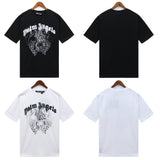 Palm Angels T Shirts Smoke Skull Angel Print Short Sleeve T-Shirt