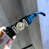 Trendy punk glasses with diamonds