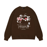 Purple Brand Sweatshirt Loose Crew Neck Boxing Pattern Sweater