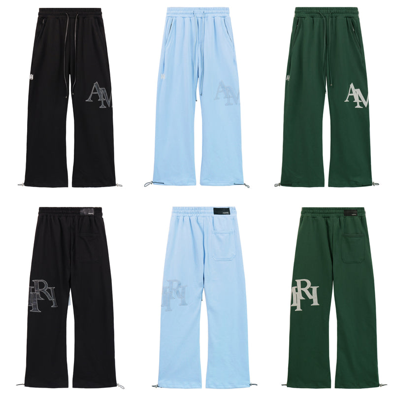 Amiri Pants Sticker Logo Loose Casual Zip Pocket Pants