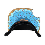 Trendy flat brimmed hat treasure finger notch visor