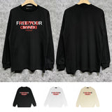 Purple Brand Long Sleeve T-Shirt Fashion Loose Long Sleeve Top