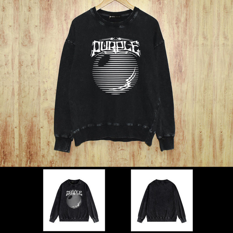 Purple Brand Distressed Sweatshirt Retro Vintage Crew Neck Sweater