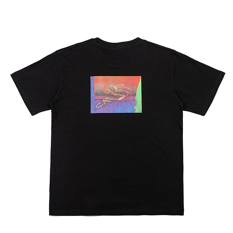 C.e t shirts creative earth pattern round neck pullover short sleeve men and women