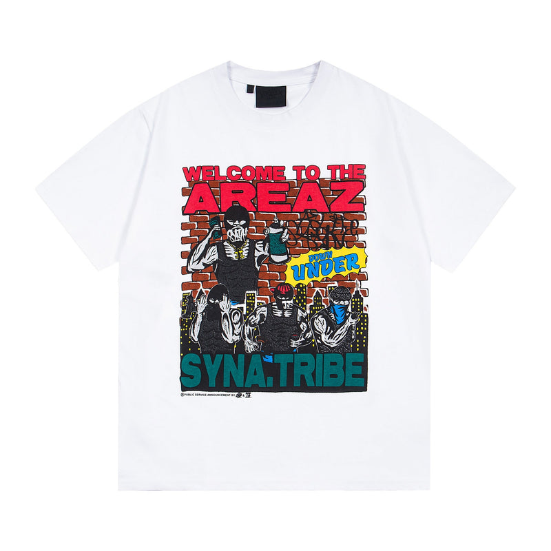 Synaworld T Shirts central cee Classic Coin Letter Print Casual Loose T-Shirt