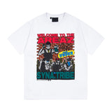 Synaworld T Shirts central cee Classic Coin Letter Print Casual Loose T-Shirt
