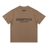 Fog Essentials T Shirts Spring/Summer Double Line Plastic Letter Crew Neck Short Sleeves