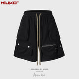 MIJKO Men Shorts Casual multi-pocket neutral shorts