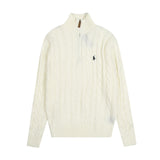 Ralph Lauren Coat RL Ralph Pony Standard Vintage Half Zip Sweater Loose Lazy Style Knitted