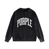 Purple Brand Distressed Sweatshirt Retro Vintage Crew Neck Sweater