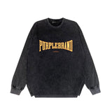 Purple Brand Distressed Long Sleeve Shirt Fashion Distressed Loose Long-sleeved Top