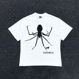 Mens Vintage T-Shirts SAINT MICHAEL CHO Dark Night Spider Old Short Sleeve Vintage Wash