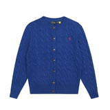 Ralph Lauren Knitted sweaters ruff pony standard twist wool crew neck knitted cardigan