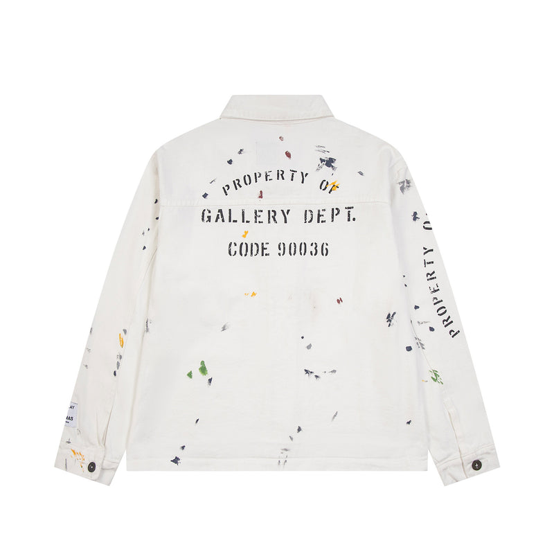 Gallery Dept Jacket Hand Painted Ink Splashing Multi Pocket Tooling Jacket Lapel Jacket