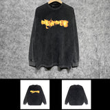 Purple Brand Distressed Long Sleeve Shirt Fashion Distressed Loose Long-sleeved Top
