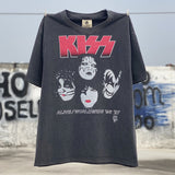 Men Vintage T-Shirts vintage Bieber KISS Band Tour Do Old Wash