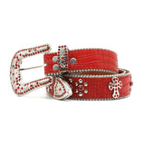 Hip-hop punk rhinestone belt alloy cross