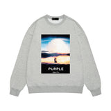 Purple Brand Sweatshirt Loose Crew Neck Sweater