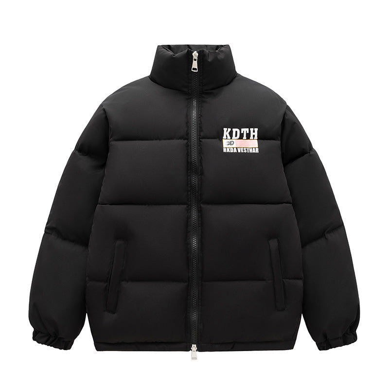 Mens Vintage Jackets Cotton Clothing Short High Street Stand-Up Collar Warm Padded Jacket