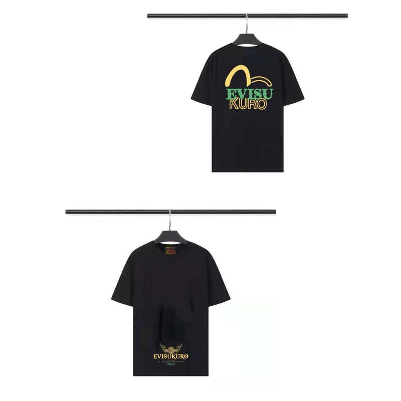 Evisu T Shirts Loose and Versatile Unisex T Shirts