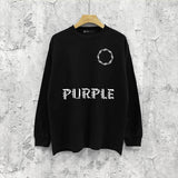 Purple Brand Long Sleeve T-Shirt Fashion Loose Long Sleeve Top