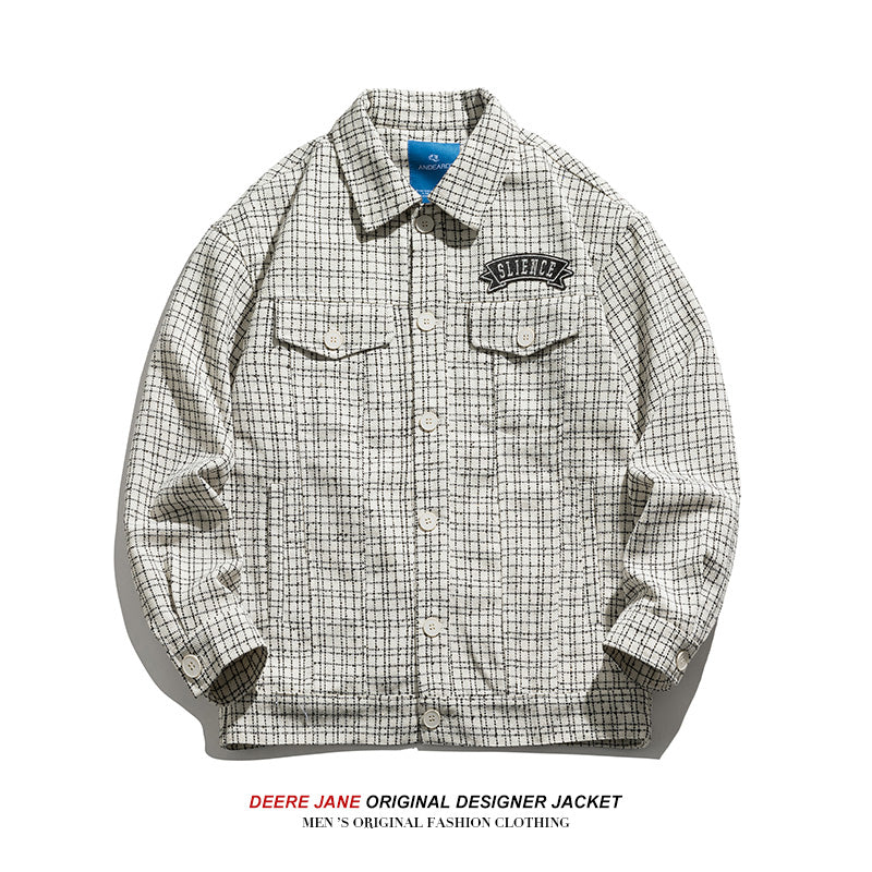 Men Jacket Spring Knitted Turn-down Collar Coat Men's Loose All-Matching