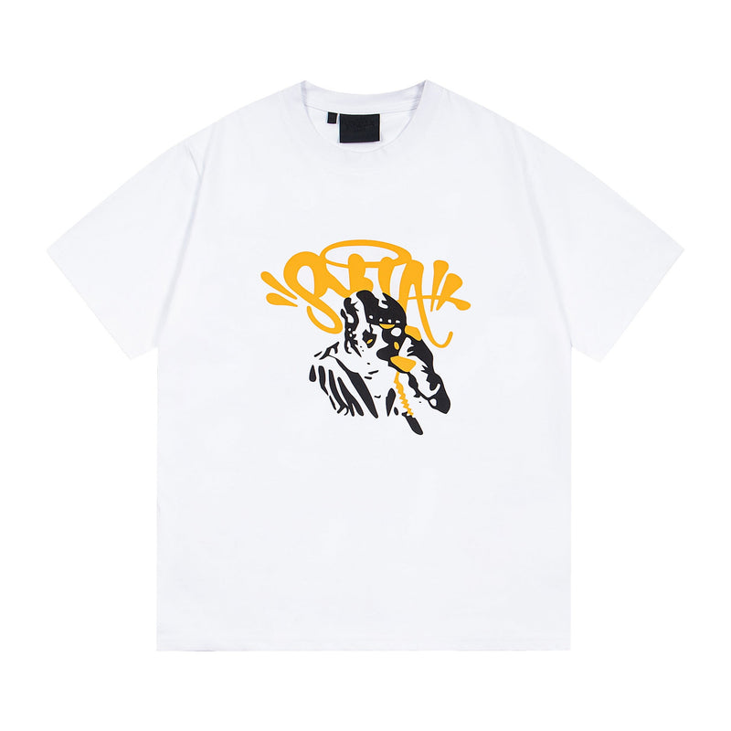 Synaworld T Shirts central cee short sleeves front and rear letter print loose T-shirt