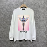 Purple Brand Long Sleeve T-Shirt Fashion Loose Long Sleeve Top