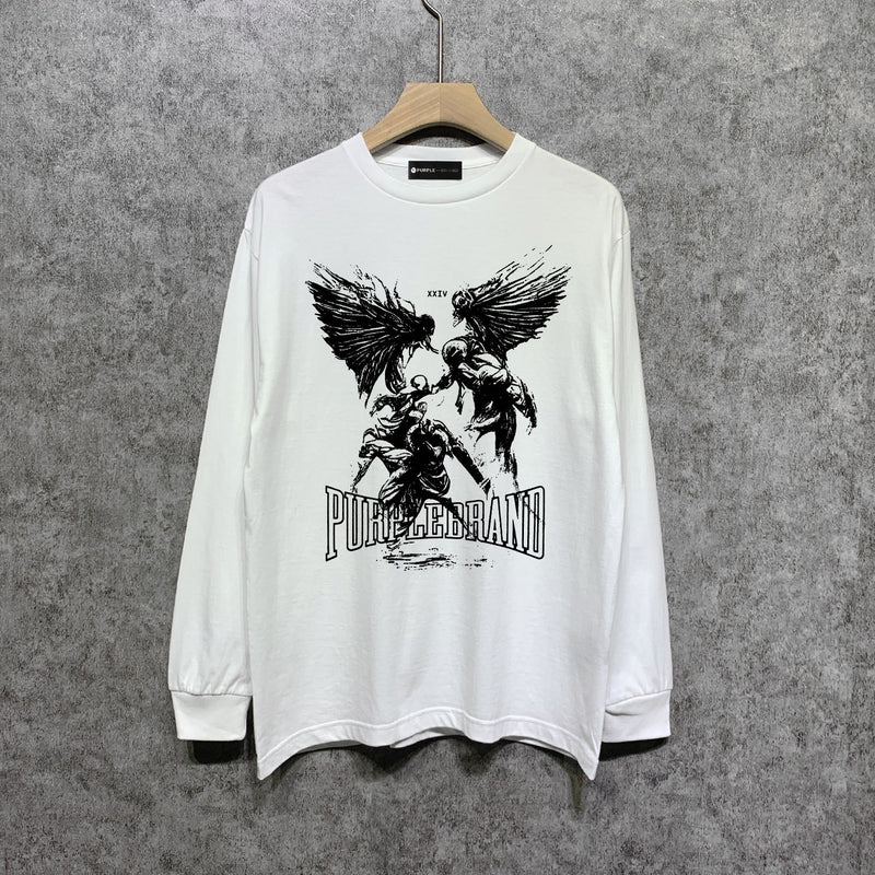 Purple Brand Long Sleeve T-Shirt Fashion Loose Long Sleeve Top
