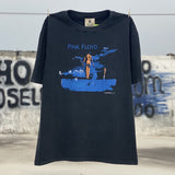 Men Vintage T-Shirts Vintage Old Wash Short Sleeve Pink Floyd Pink Floyd Band