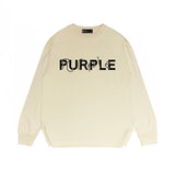 Purple Brand Long Sleeve T-Shirt Fashion Loose Long Sleeve Top