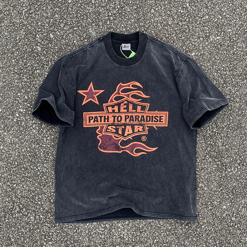 Mens Vintage T-Shirts SAINT MICHAEL CHO Harley Vintage Short Sleeve