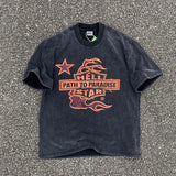 Mens Vintage T-Shirts SAINT MICHAEL CHO Harley Vintage Short Sleeve