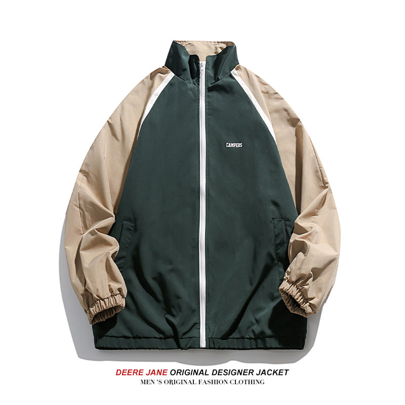 Men Jacket Spring Stitching Jacket Men Loose Sports and Leisure