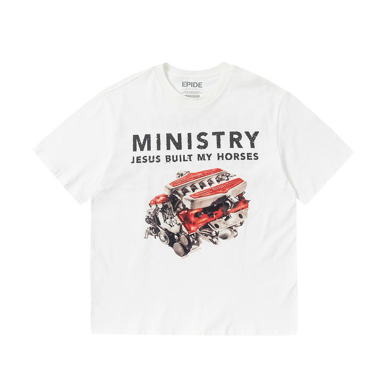 Mens Vintage T-Shirts Vintage EPIDE Washed Old Vintage Short Sleeves