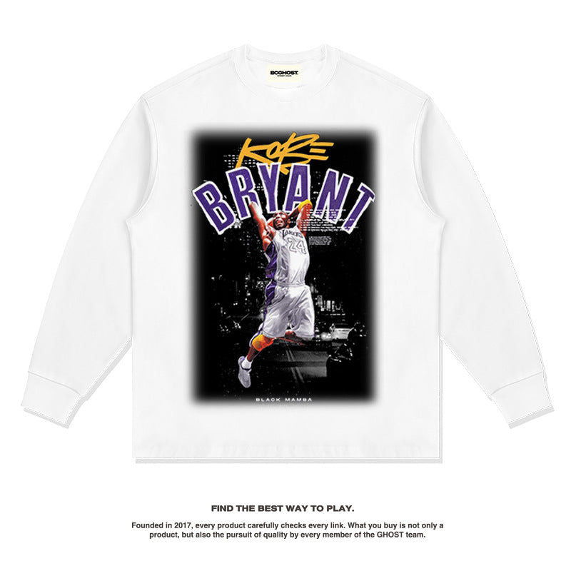 Nba Long Sleeve Shirt Loose Heavy Crew Neck