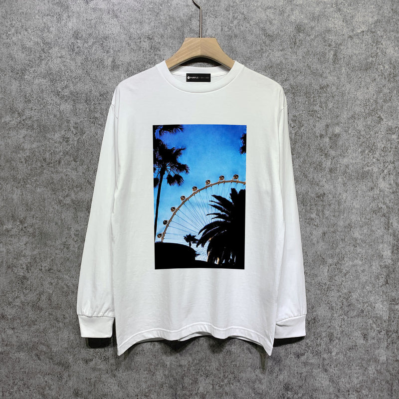 Purple Brand Long Sleeve T-Shirt Fashion Loose Long Sleeve Top