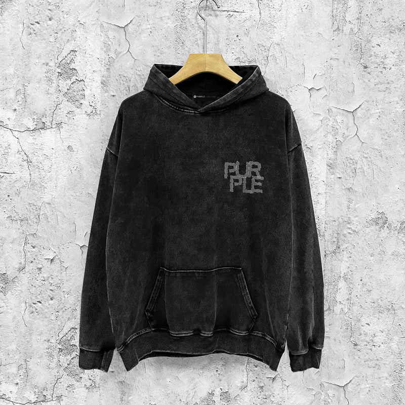 Purple Brand Distressed Hoodie Fashion Old Loose Hooded Sweater