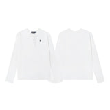 Ralph Lauren Coat LF Home Ralph Lauren Embroidered Small Label Henley Shirt Button Top Long Sleeve Casual
